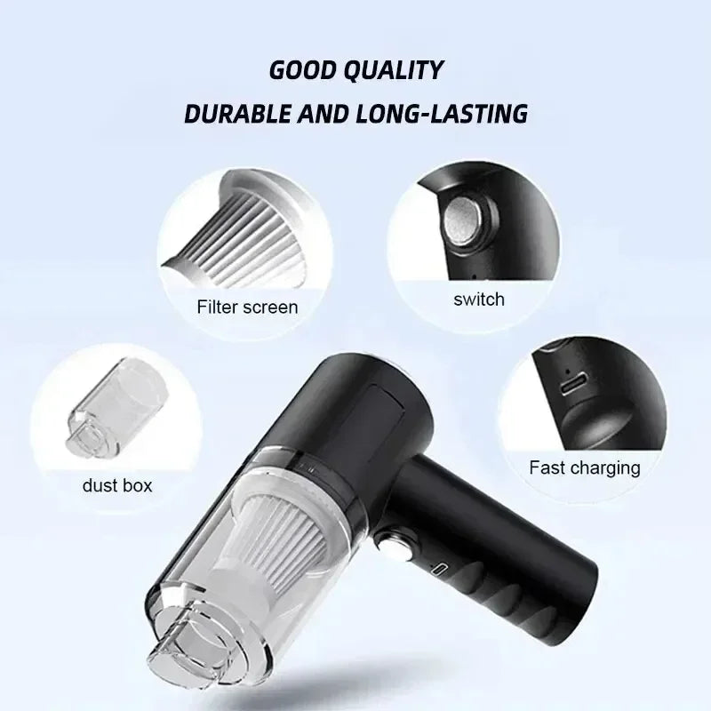 120W Portable Wireless Vacuum Cleaner – Powerful Handheld for Car & Home