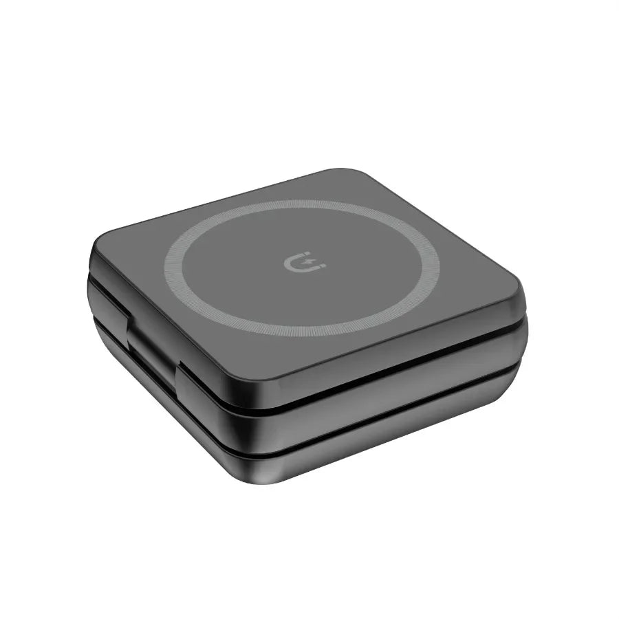Foldable 3-in-1 Magnetic Wireless Charger Stand – iPhone, Apple Watch & AirPods Pro Fast Charger