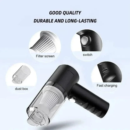 120W Portable Wireless Vacuum Cleaner – Powerful Handheld for Car & Home