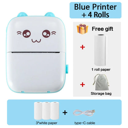 Portable Mini Thermal Printer – Bluetooth 200dpi for Labels, Photos & Memos