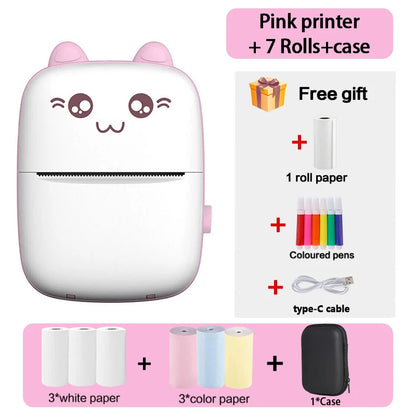 Portable Mini Thermal Printer – Bluetooth 200dpi for Labels, Photos & Memos