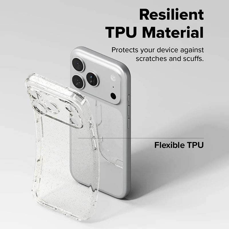 Crystal Glitter Armor – Ultra-Slim Clear Case for iPhone 17 Pro Max