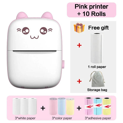Portable Mini Thermal Printer – Bluetooth 200dpi for Labels, Photos & Memos