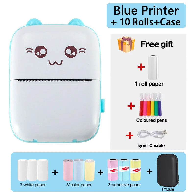 Portable Mini Thermal Printer – Bluetooth 200dpi for Labels, Photos & Memos