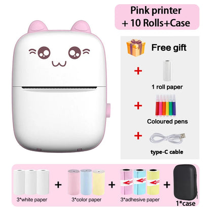 Portable Mini Thermal Printer – Bluetooth 200dpi for Labels, Photos & Memos