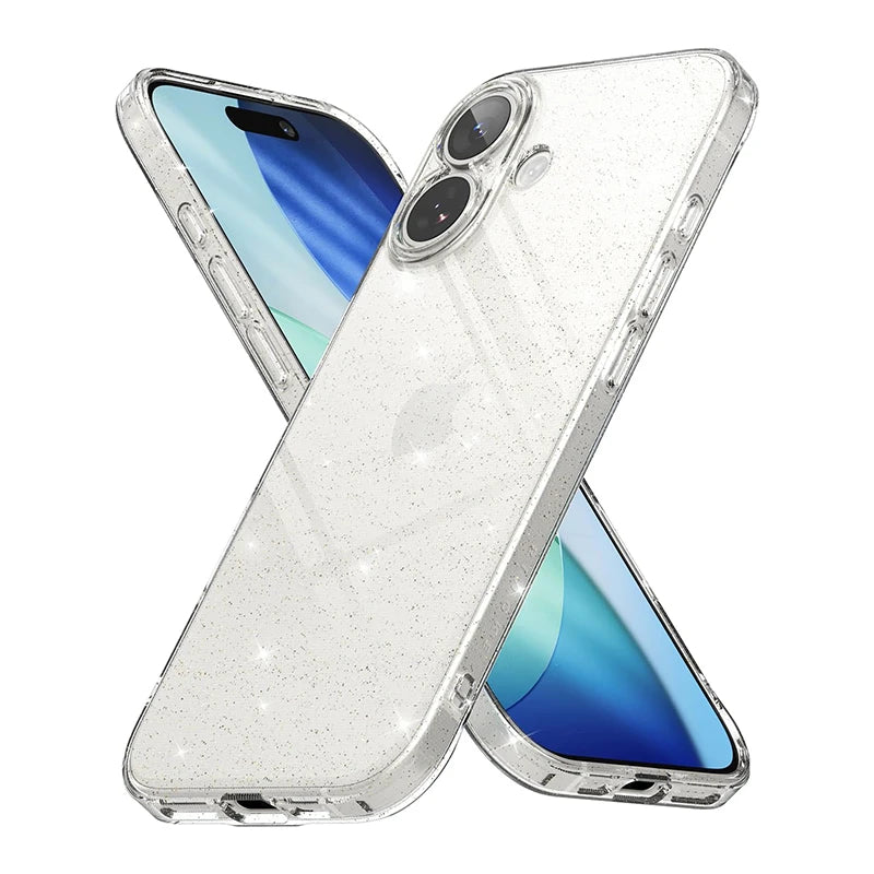 Crystal Glitter Armor – Ultra-Slim Clear Case for iPhone 17 Pro Max