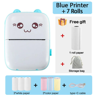 Portable Mini Thermal Printer – Bluetooth 200dpi for Labels, Photos & Memos