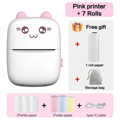 Portable Mini Thermal Printer – Bluetooth 200dpi for Labels, Photos & Memos