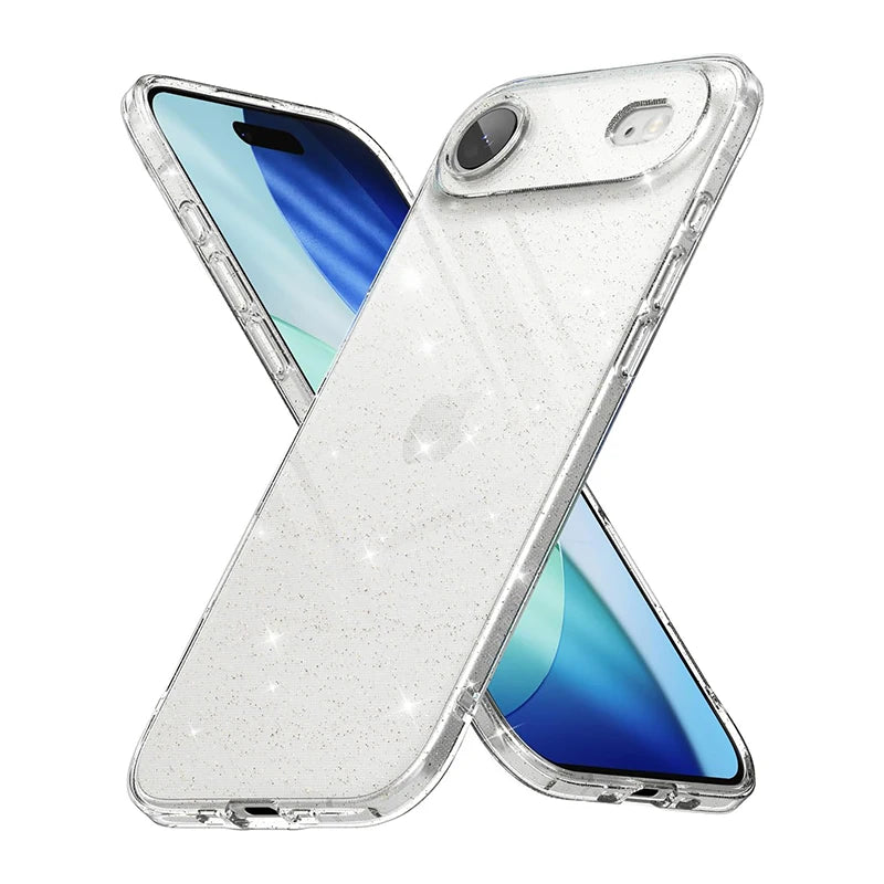 Crystal Glitter Armor – Ultra-Slim Clear Case for iPhone 17 Pro Max