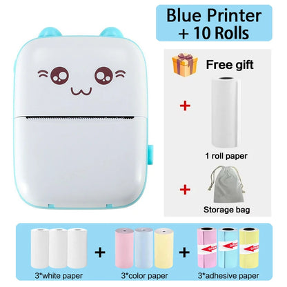 Portable Mini Thermal Printer – Bluetooth 200dpi for Labels, Photos & Memos