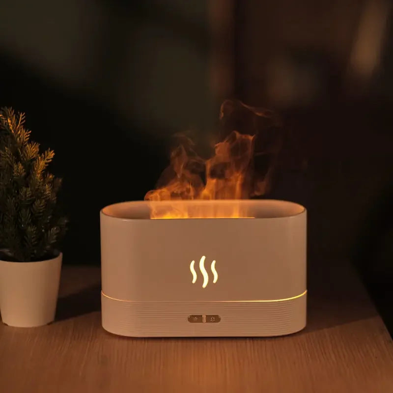 Premium LED Humidifier with Vibrant Flame Effect & Aroma Diffuser