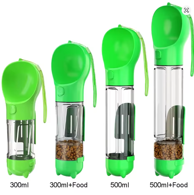 Portable 3-in-1 Pet Bottle – Water, Food, and Waste Dispenser, Leak-Proof