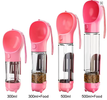 Portable 3-in-1 Pet Bottle – Water, Food, and Waste Dispenser, Leak-Proof