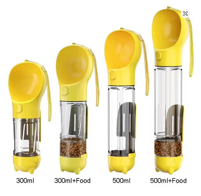 Portable 3-in-1 Pet Bottle – Water, Food, and Waste Dispenser, Leak-Proof