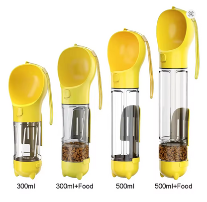 Portable 3-in-1 Pet Bottle – Water, Food, and Waste Dispenser, Leak-Proof