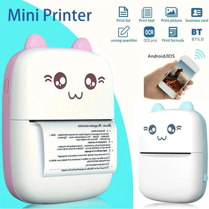 Portable Mini Thermal Printer – Bluetooth 200dpi for Labels, Photos & Memos