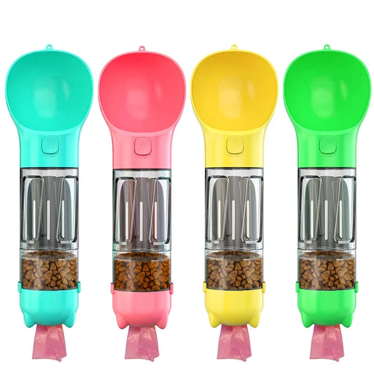 Portable 3-in-1 Pet Bottle – Water, Food, and Waste Dispenser, Leak-Proof