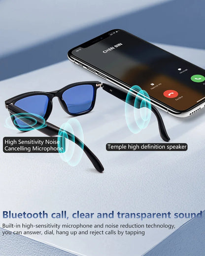 2-in-1 Smart Sunglasses – Bluetooth Music & Calls, UV400 Polarized, Anti-Blue Light
