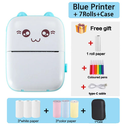 Portable Mini Thermal Printer – Bluetooth 200dpi for Labels, Photos & Memos